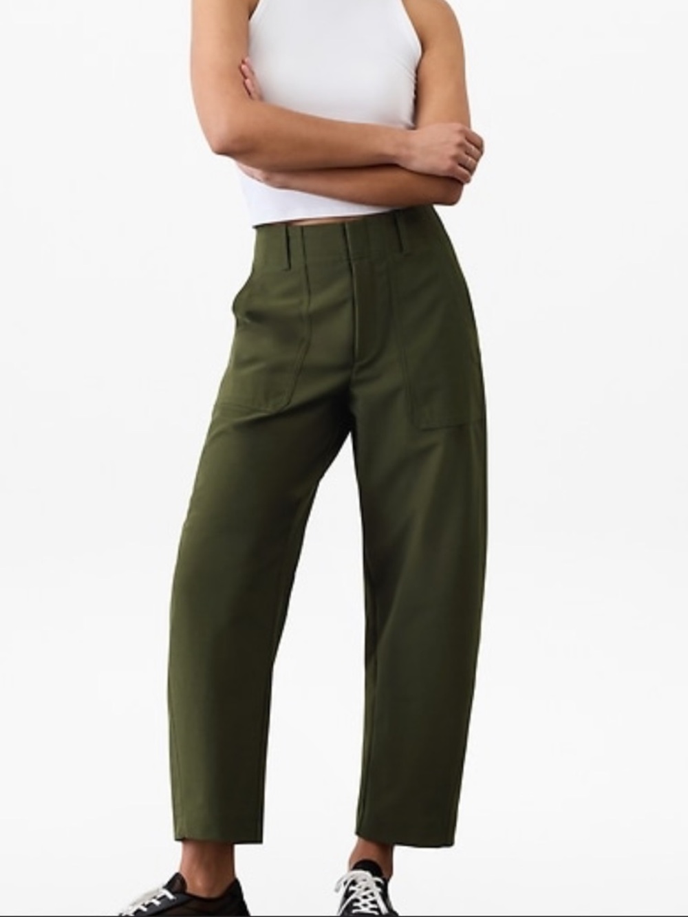 Athleta Olive Green Wide-Leg Pants